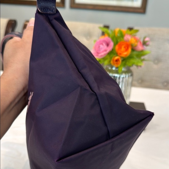 Authentic Longchamp Deep Purple Tote with Signature Leather Trim - Picture 5 of 15